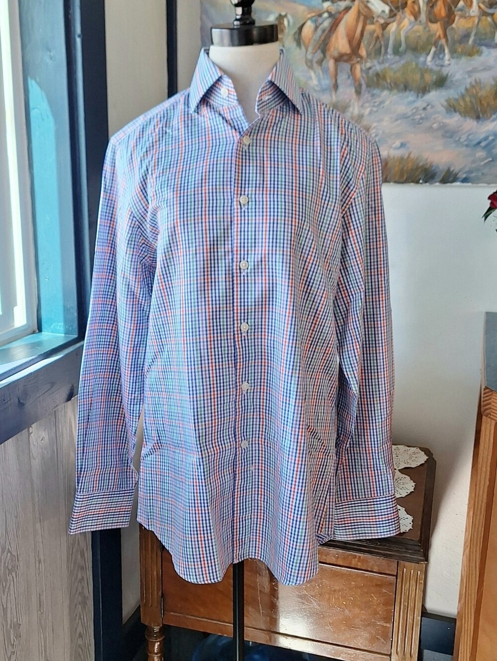Charles Tyrwhitt Slim Fit Non-Iron Checkered Shirt, 15/33 Inch